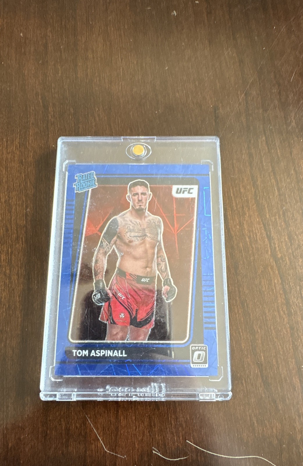 2022 Panini Donrus Optic UFCRated Rookie Tom Aspinall #120 Blue Velocity Prizm