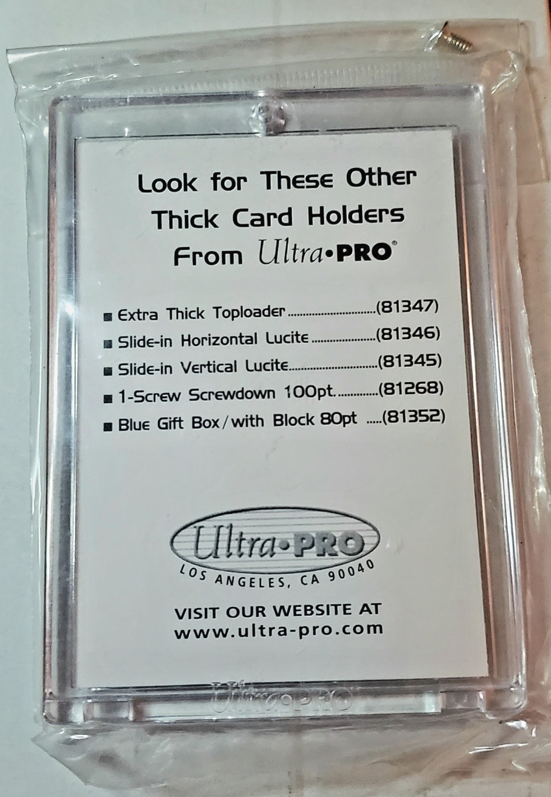 Lot Of 2 Ultra Pro Specialty Series 1-Screw Down Trading Card Holder 32 PT 2002