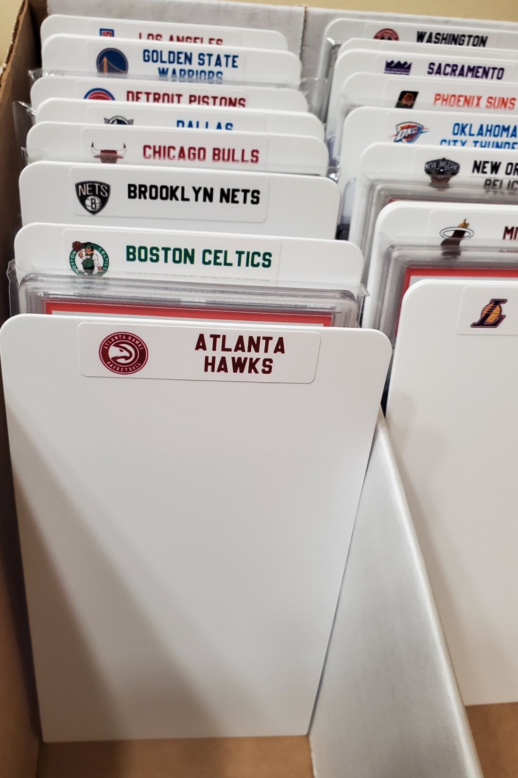(30) GRADED Slab & Sports Card Dividers with 30 FREE NBA Teams Logos Labels