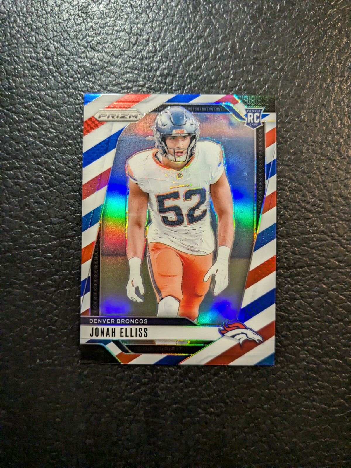 Jonah Elliss 2024 Panini Prizm Red White and Blue #356 RC Denver Broncos
