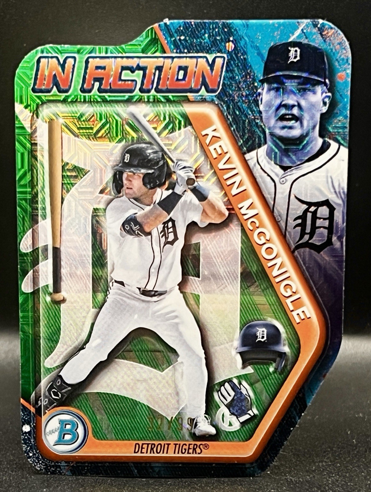 2025 Bowman Draft – Kevin McGonigle Bowman in Action #BIA-10 Green Refractor /99