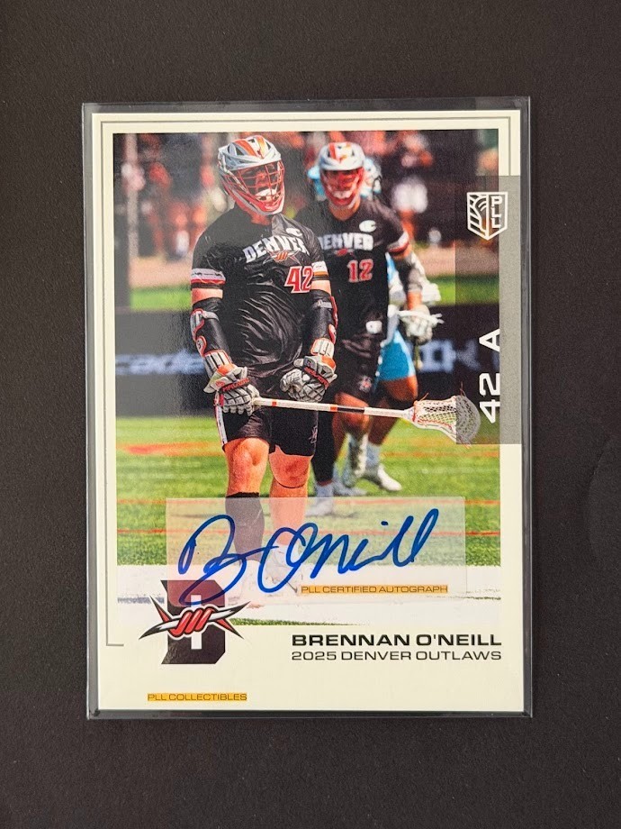 Brennan O’Neill 2025 PLL Collectibles Premier Lacrosse League Autograph Card