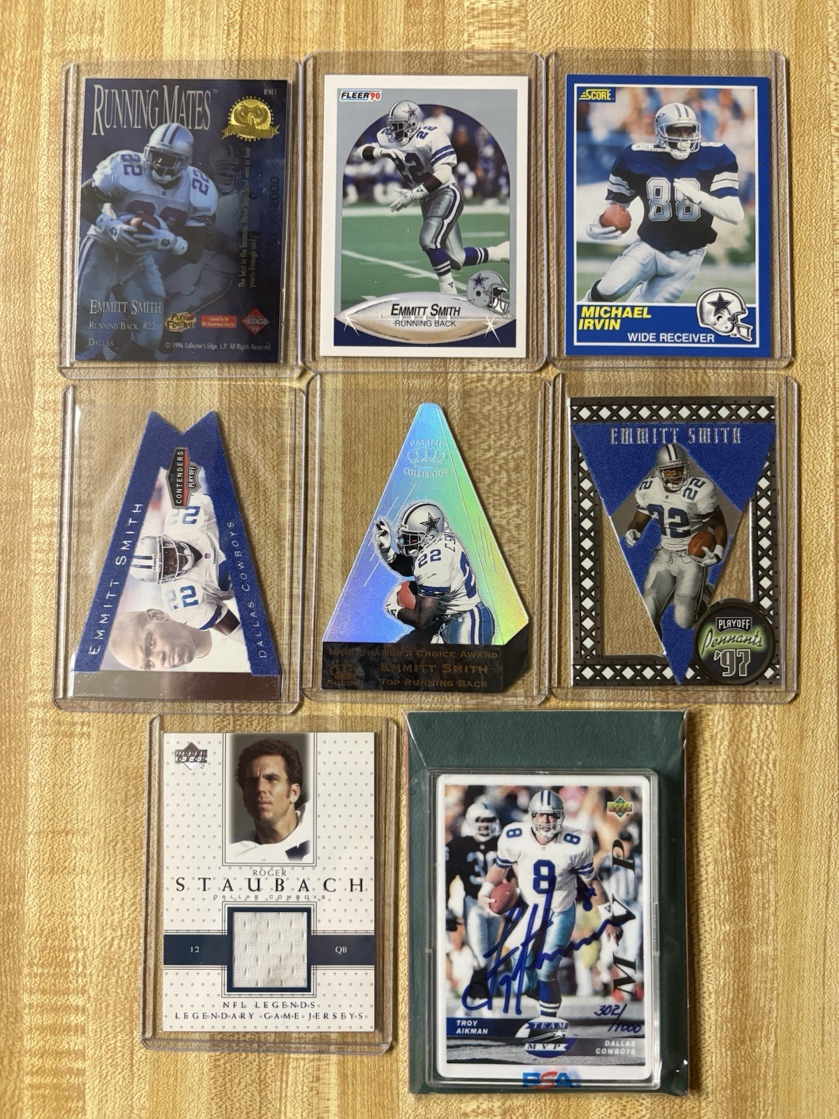 Dallas Cowboys Hall of Fame 8 Card Lot Auto Relic RC Numbered Cards See Photos