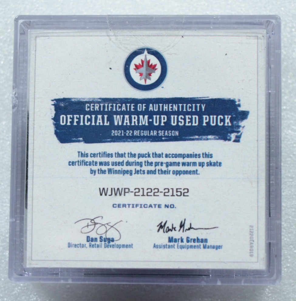 Vegas Golden Knights Winnipeg Jets March 22 2022 Warm Up Puck Pride Night NHL