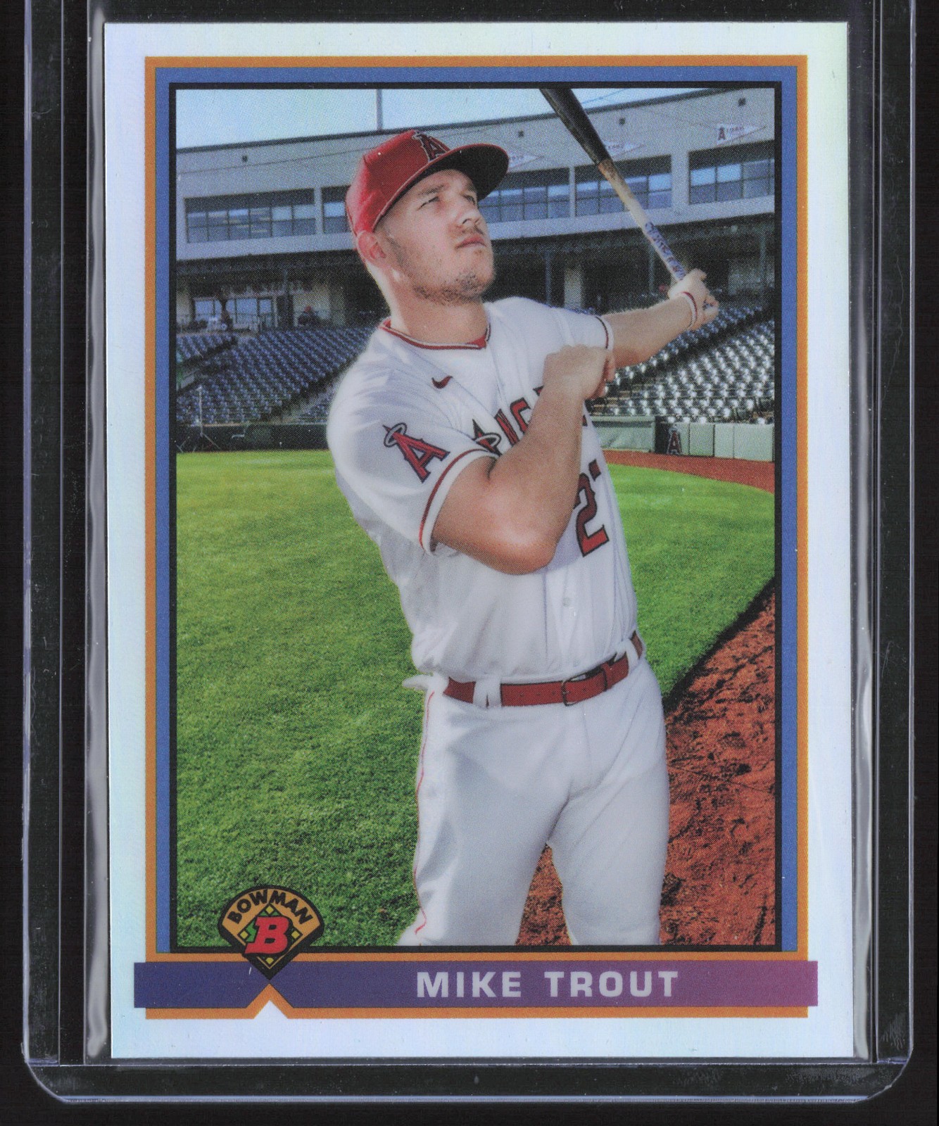 2021 Bowman #91B-MT Mike Trout 1991 Bowman Baseball refractor Los Angeles Angels