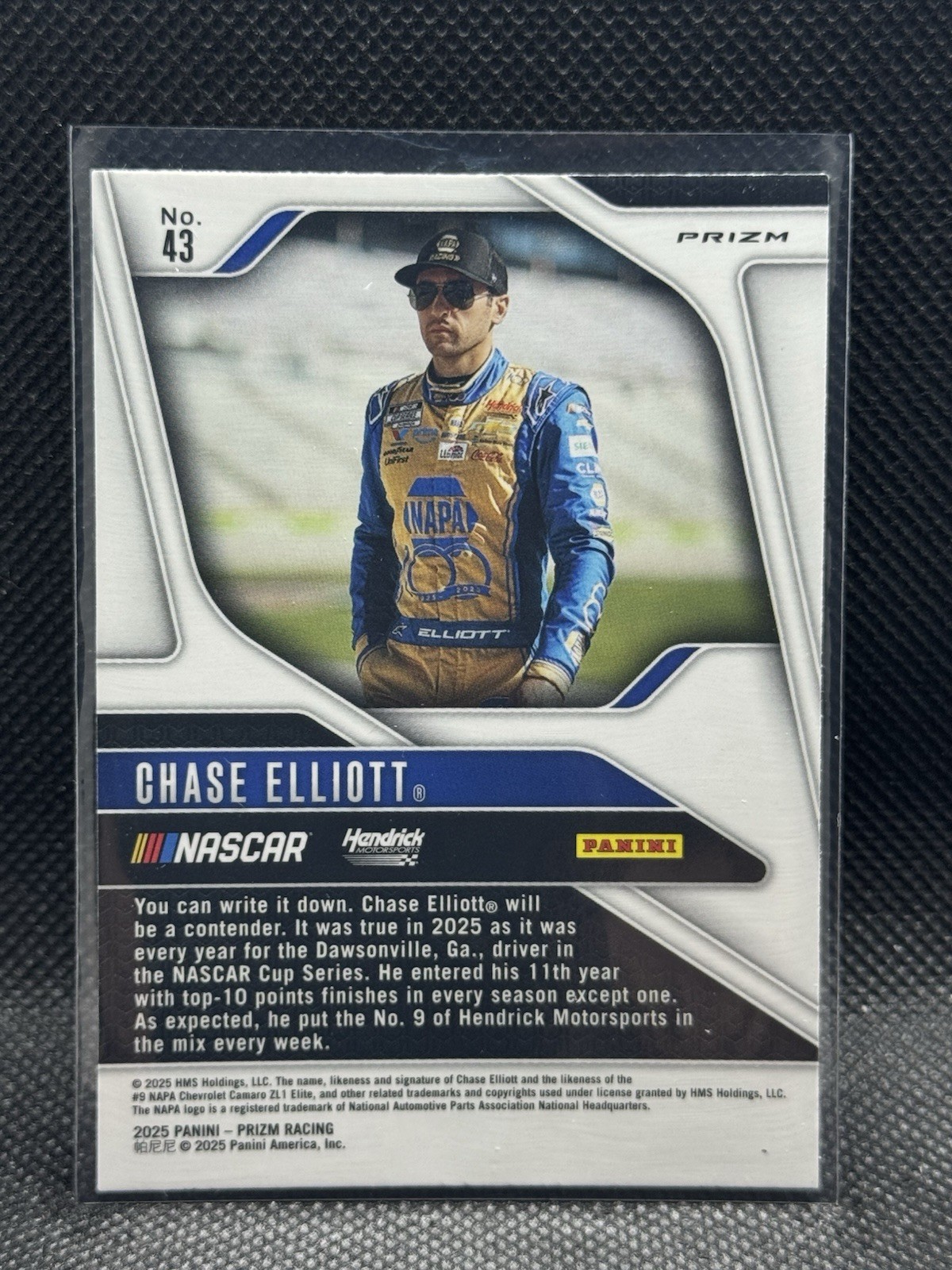 2025 Panini Prizm NASCAR Racing #43 Chase Elliott Silver Prizm Parallel