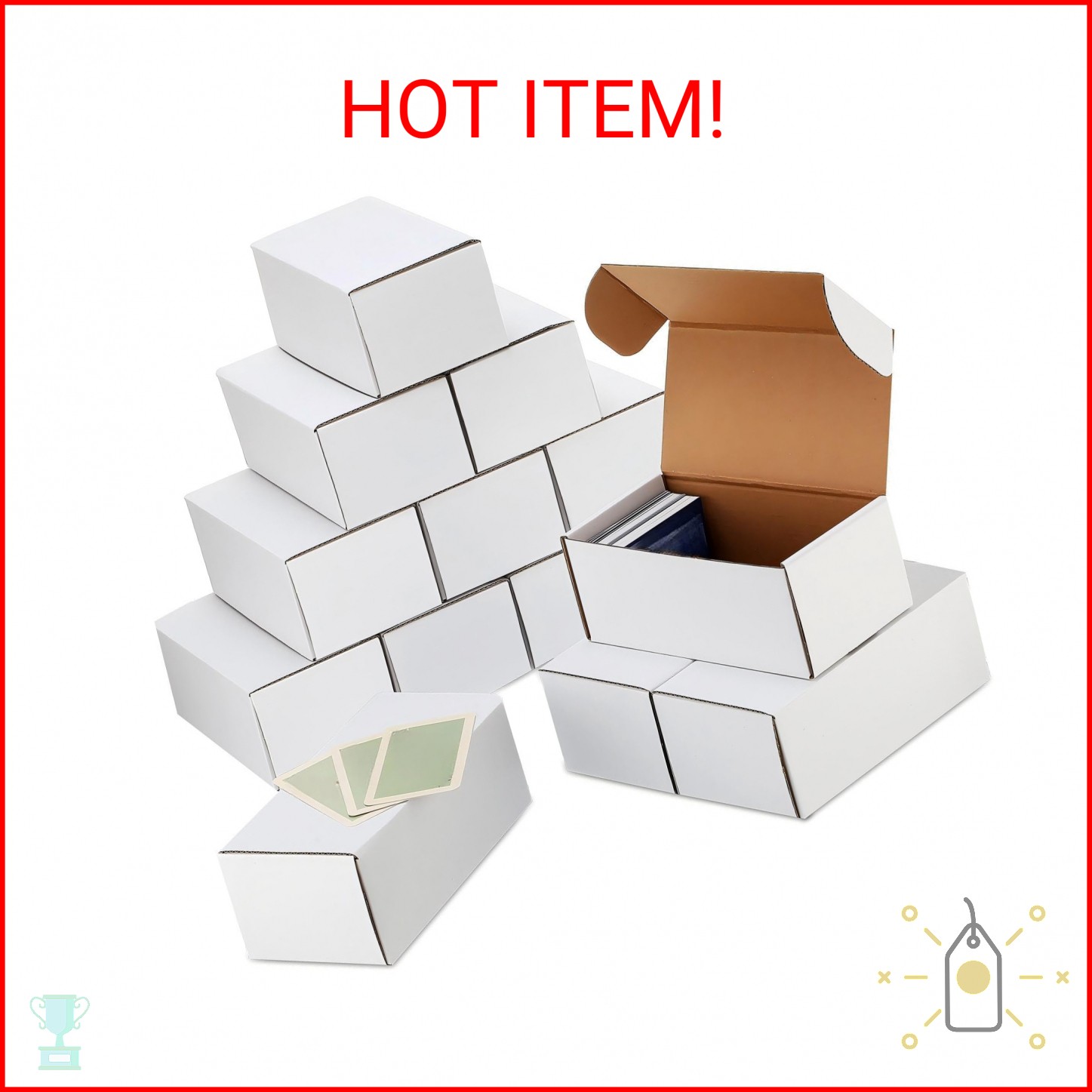 Yexiya 10 Pcs 400 Count Trading Card Storage Box Cardboard Baseball Card Storage
