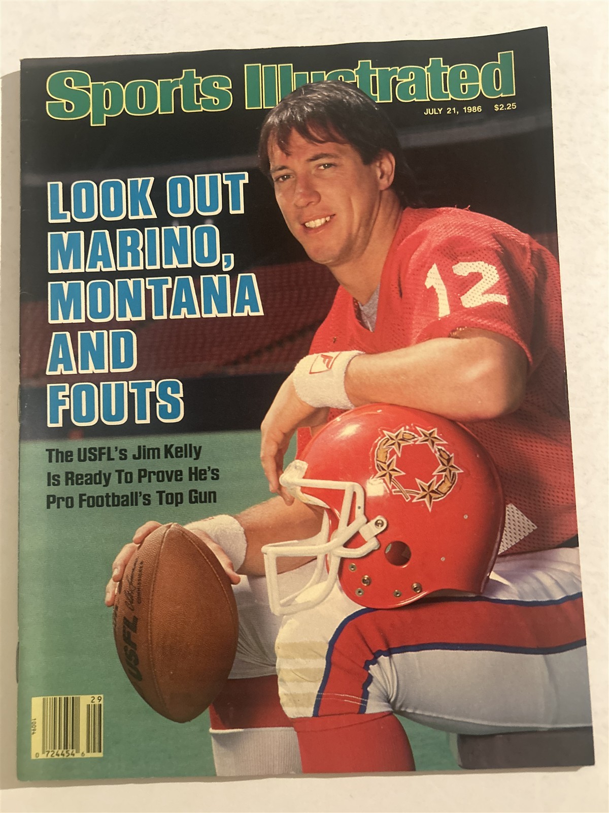 1986 Sports Illustrated New Jersey GENERALS Jim KELLY No Label USFL Top Gun
