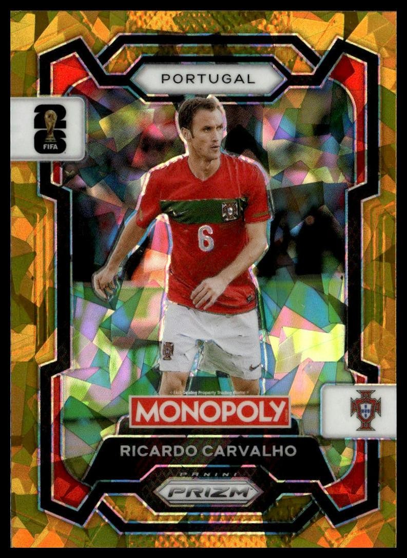 Ricardo Carvalho Gold Cracked Ice Prizms 2026 Panini Prizm Monopoly FIFA WC #32