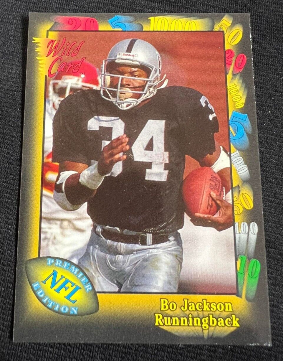 BO JACKSON Oakland Raiders 1991 Wild Card #108 NFL Football Legend