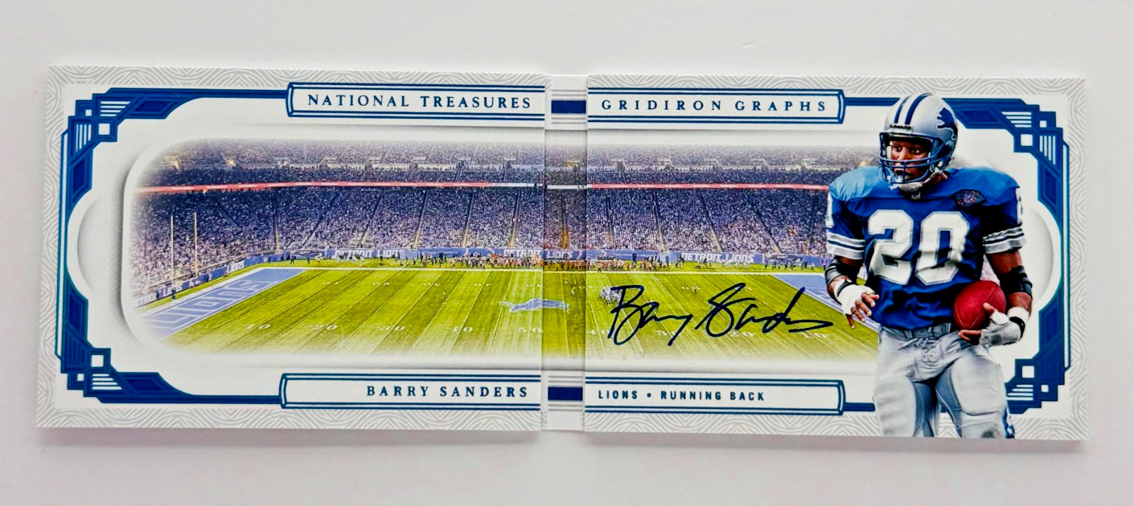 2025 National Treasures Barry Sanders Gridiron Graphs Booklet Auto 1/1 Lions HOF