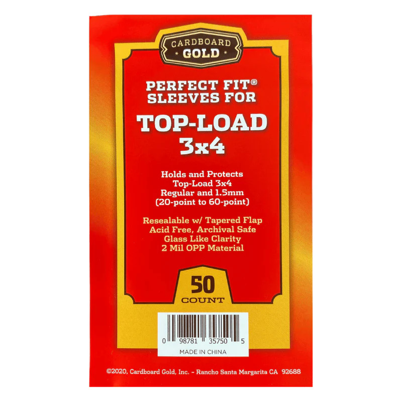 Perfect Fit Sleeves for 3X4 Toploaders 20pt-60pt CBG FREE SHIPPING