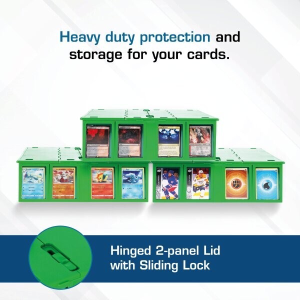 BCW GREEN Collectible Card Bin 3200 Ct. Durable Plastic Holder w/ 12 Partitions