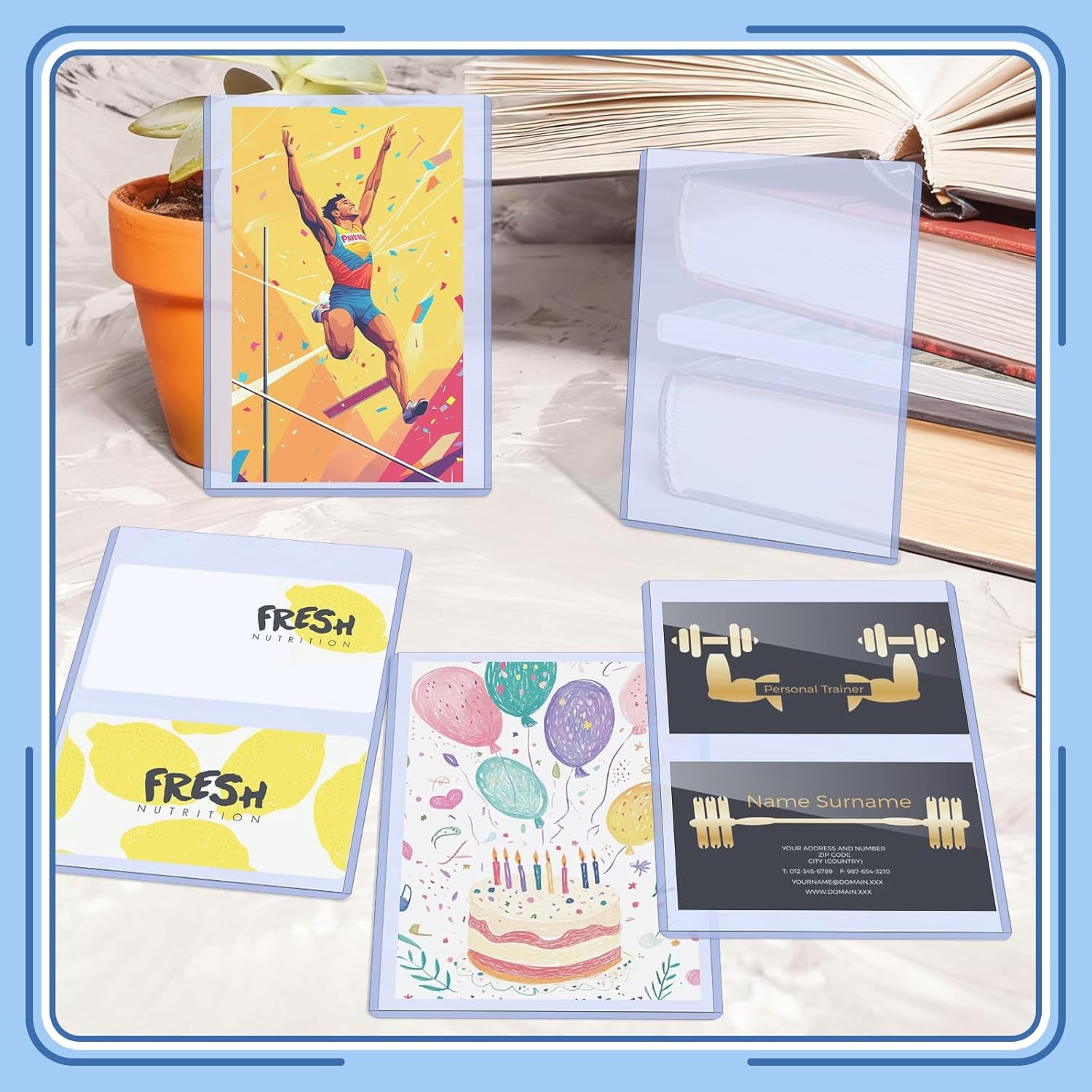 50 Pack 4×6 Hard Plastic Card Sleeves Clear Waterproof