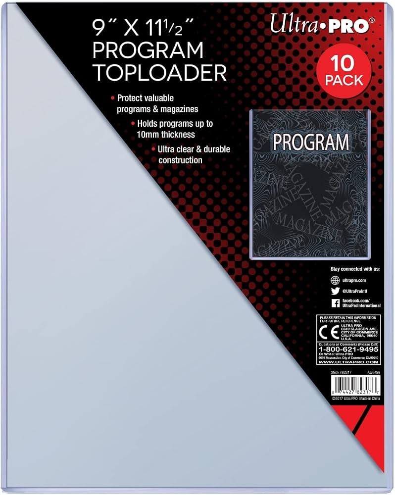 (1) One Ultra PRO 10mm 9″ x 11.5″ Program Toploaders Photo Rigid Magazine