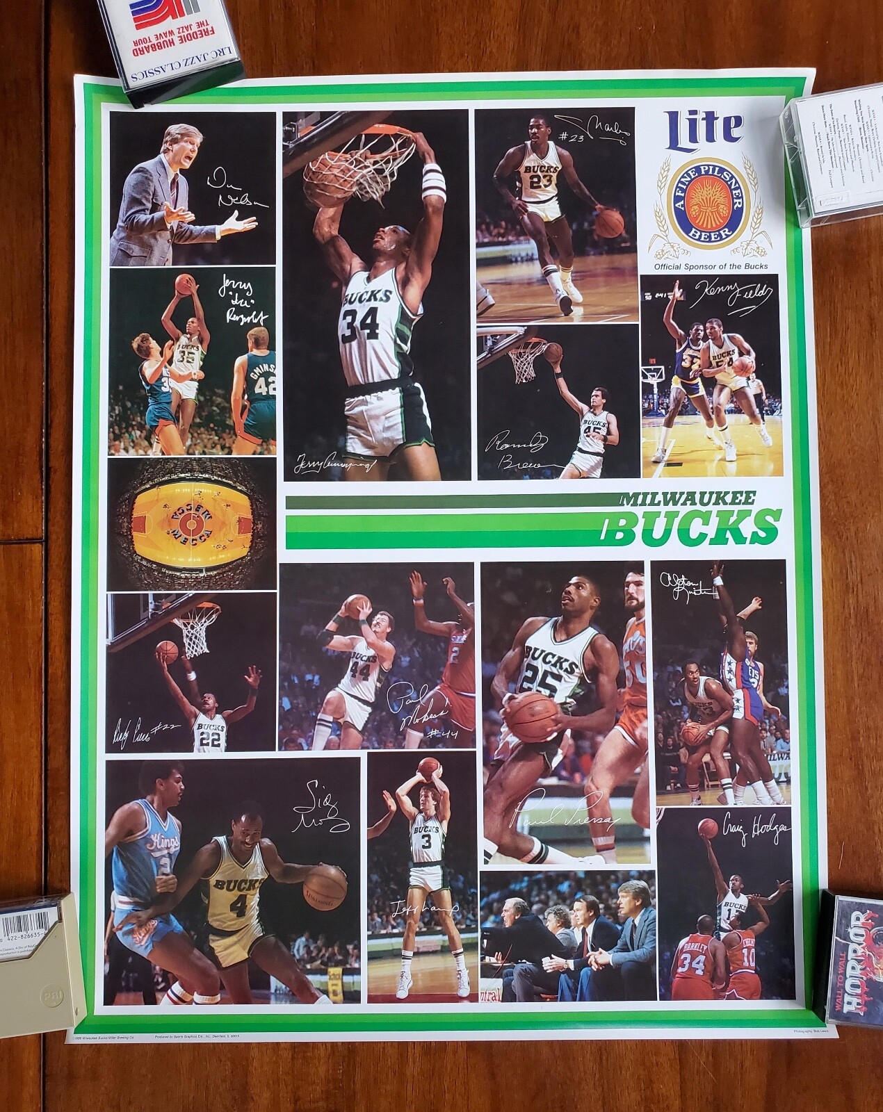 Vintage Milwaukee Bucks Poster Option PICK 1: Nice Moves, Moses Malone, Pollard
