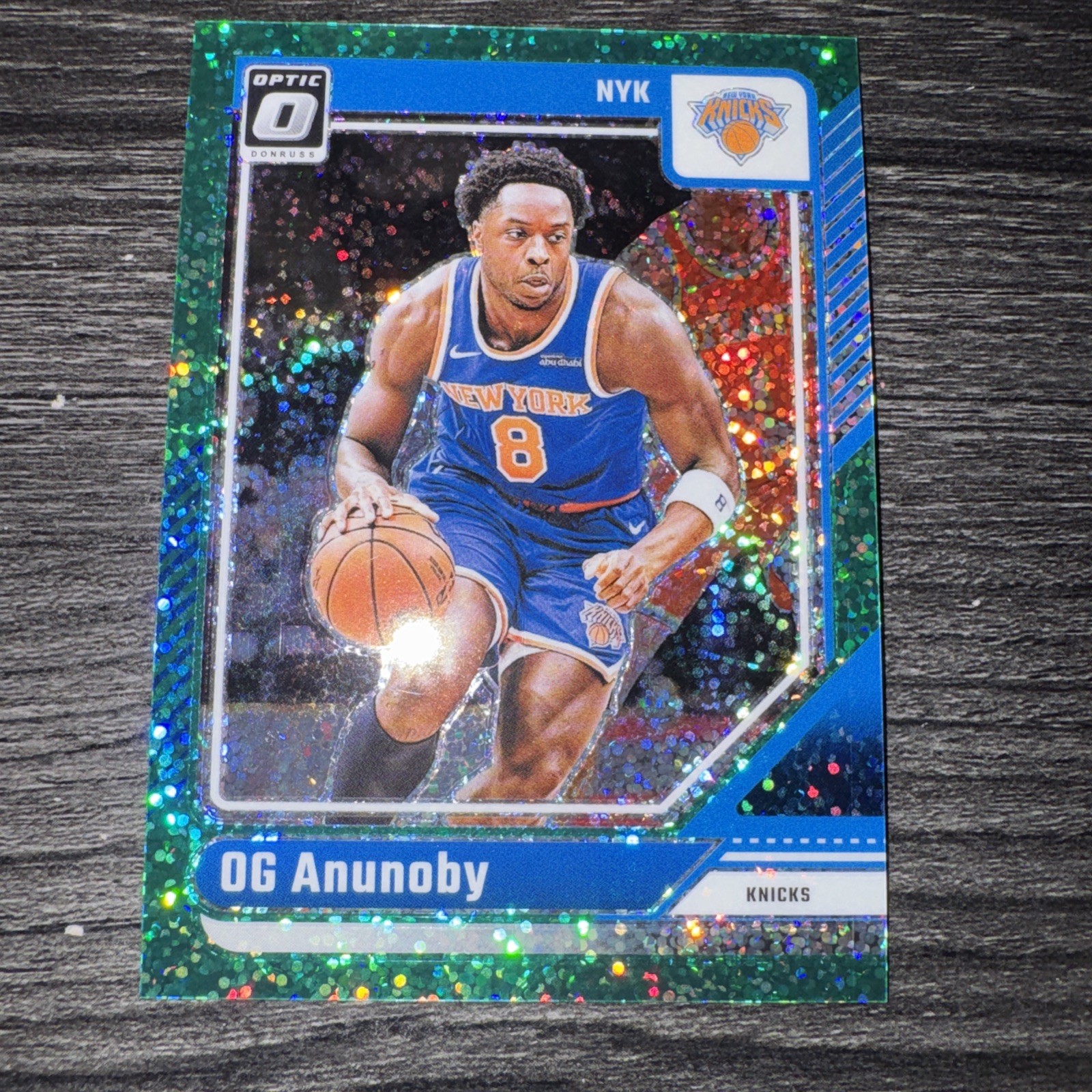 OG ANUNOBY GREEN SPARKLE JERSEY # MATCH 8/8 SSP 2024-25 Donruss Optic #51 KNICKS