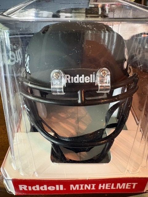 TEXAS A & M AGGIES UNSIGNED RIDDELL BLACK SCRIPT SPEED MINI HELMET!