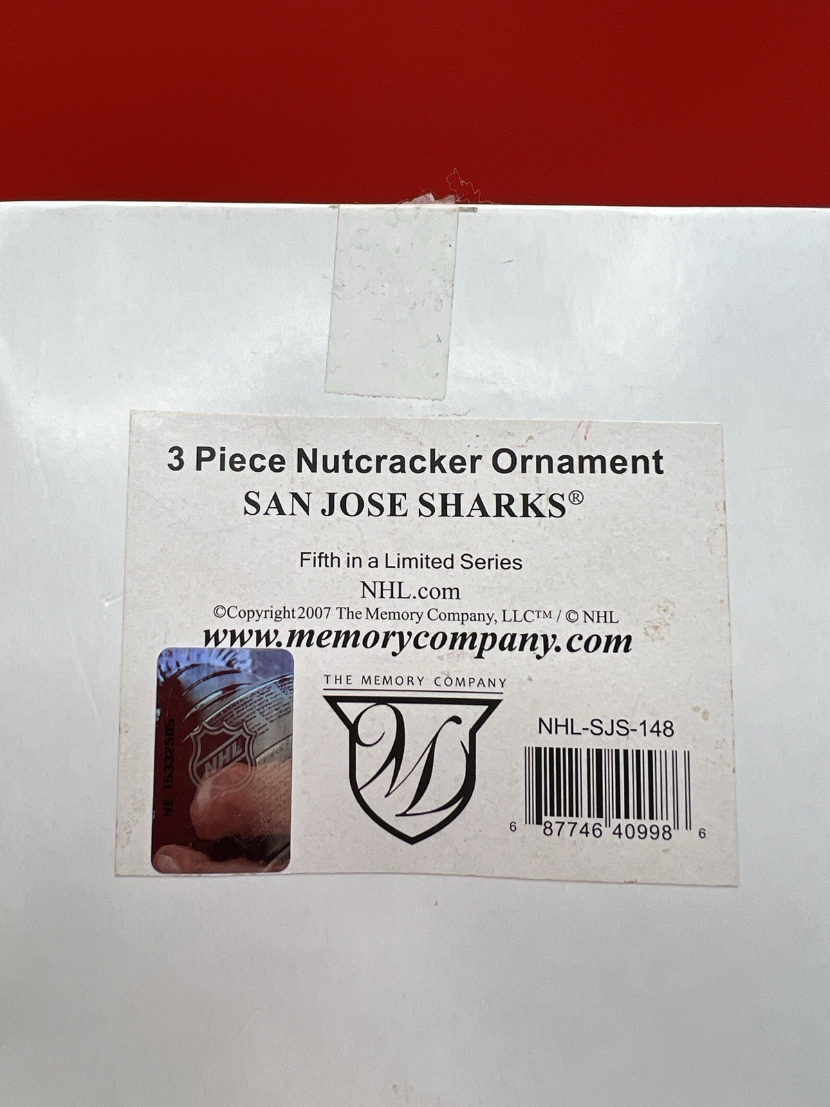 3 Piece San Jose Sharks Wooden Nutcracker Christmas OrnamentS NHL 5 Inches