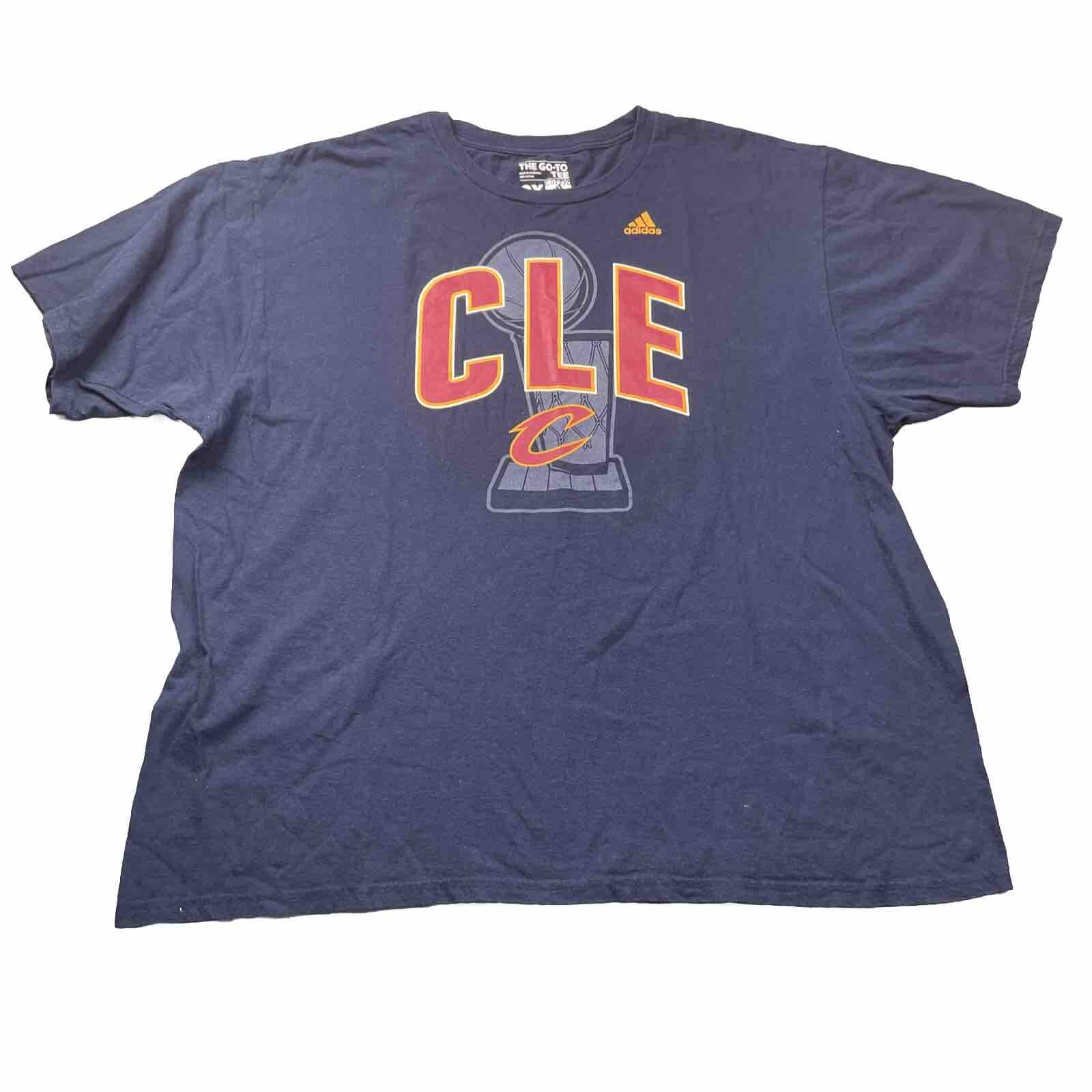 NBA Cleveland Cavaliers 2016 Larry O’Brien Champion Adidas Blue T Shirt Sz 2XL