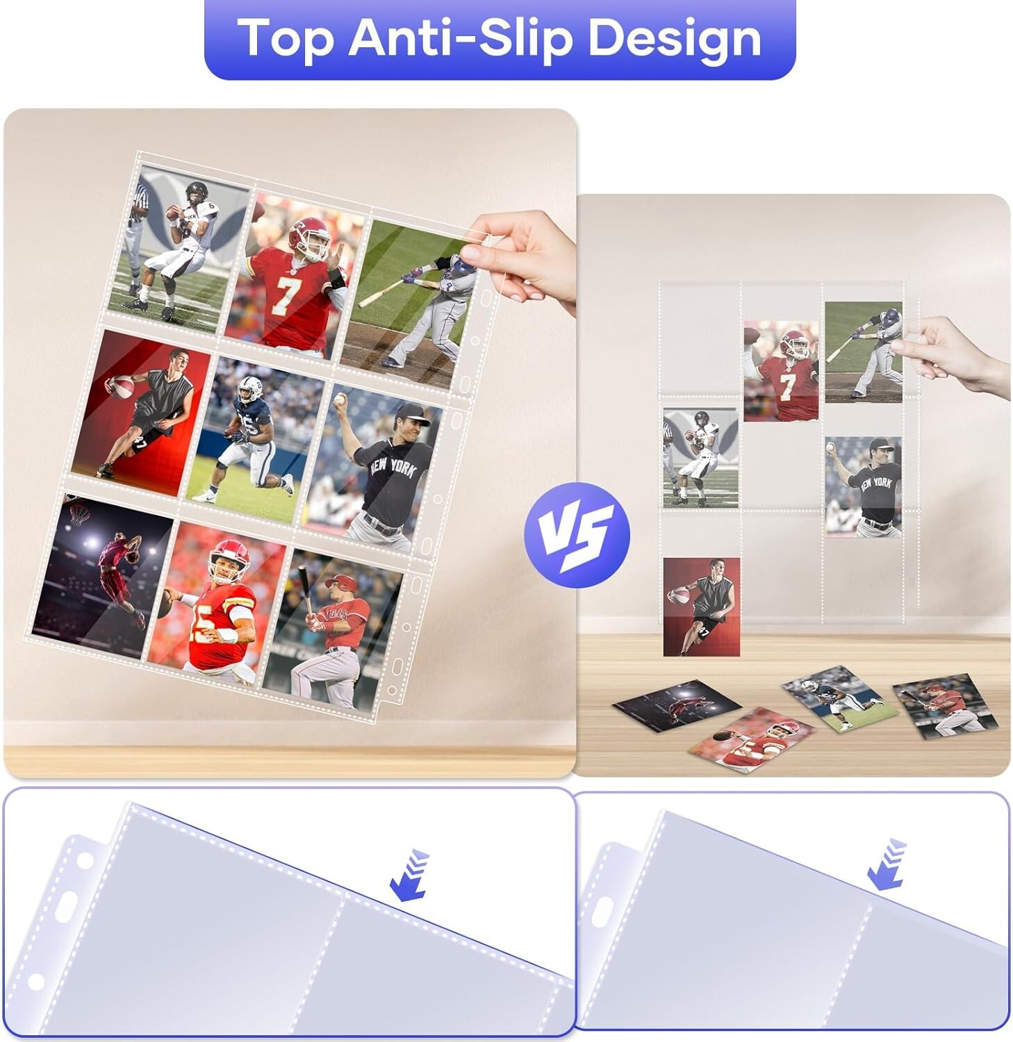120PCS Toploader Sleeves Pages, 9 Pockets TopLoader Binder Pages Holds 3.5″x2.5″
