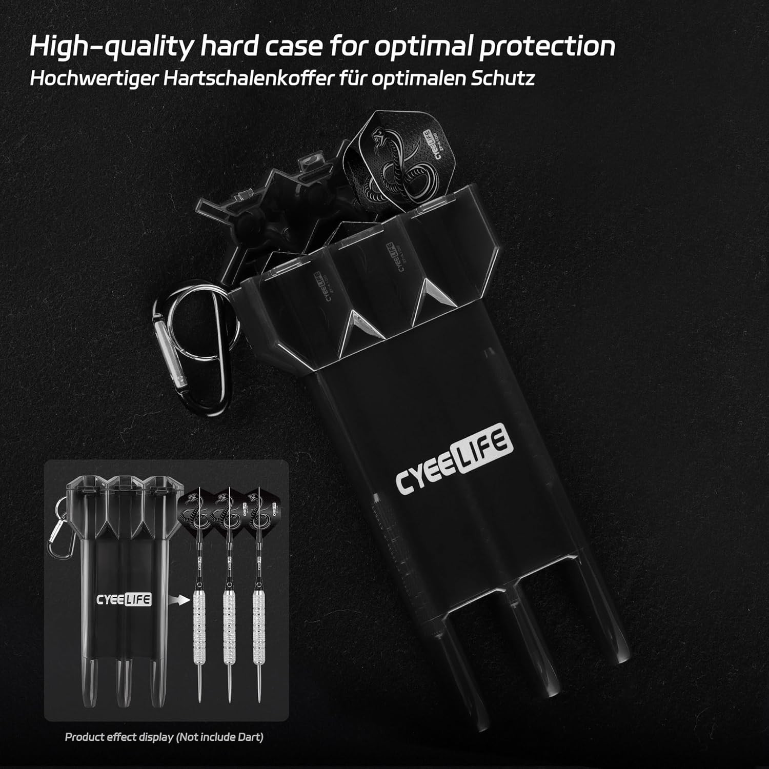 Dart Carrying Case: Adjustable, Portable Dart Storage Box with Key-Locking Clasp