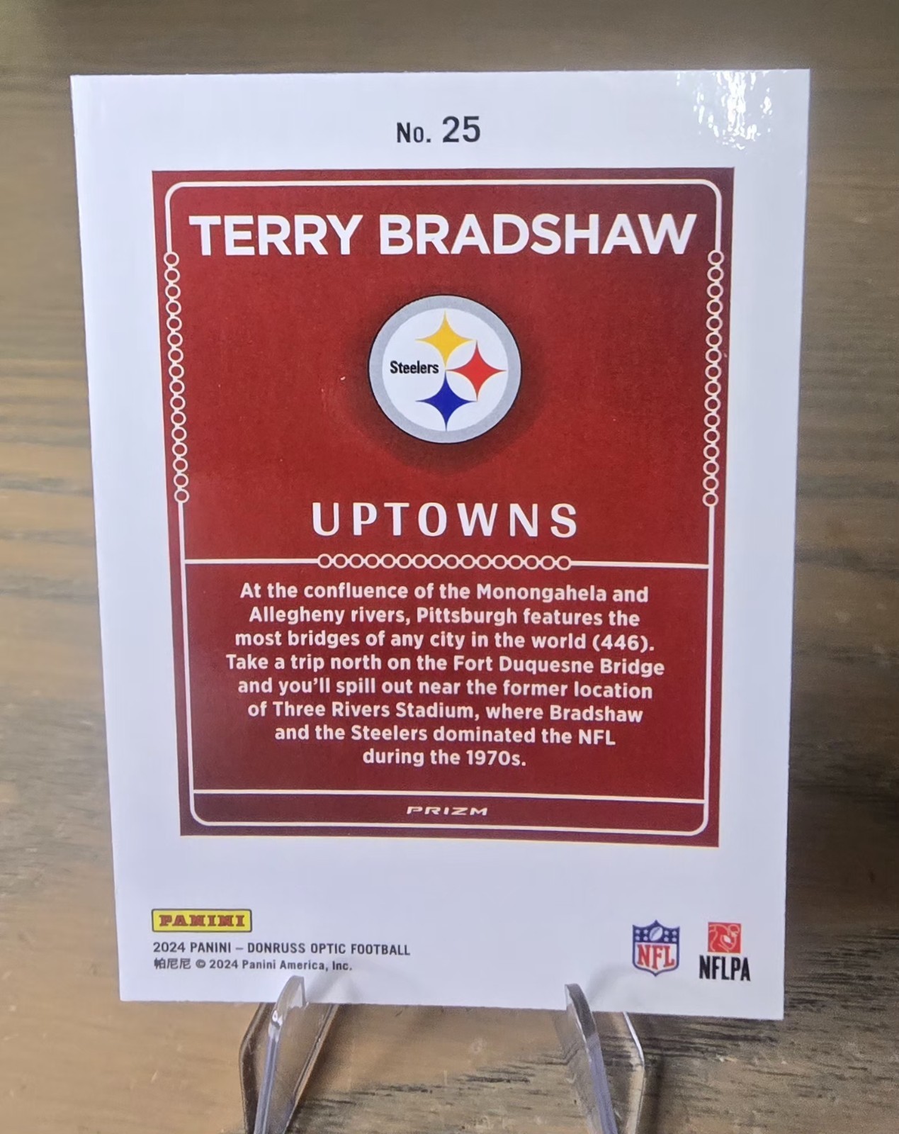 🔥 2024 Panini Clearly Donruss Uptown Terry Bradshaw #25 Steelers SSP 🔥
