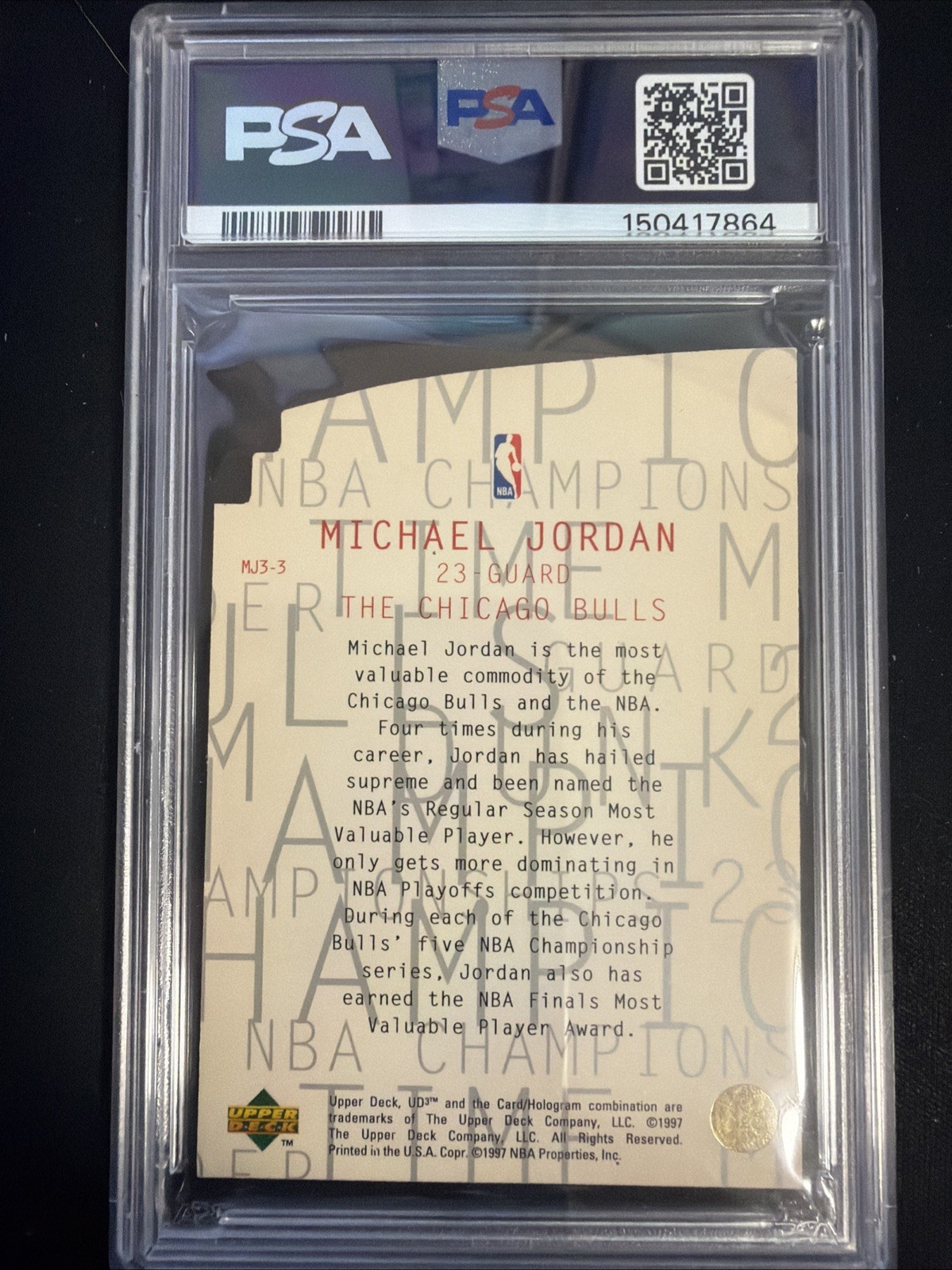 1997-98 Upper Deck UD3 – Mj3 Michael Jordan #MJ3-3