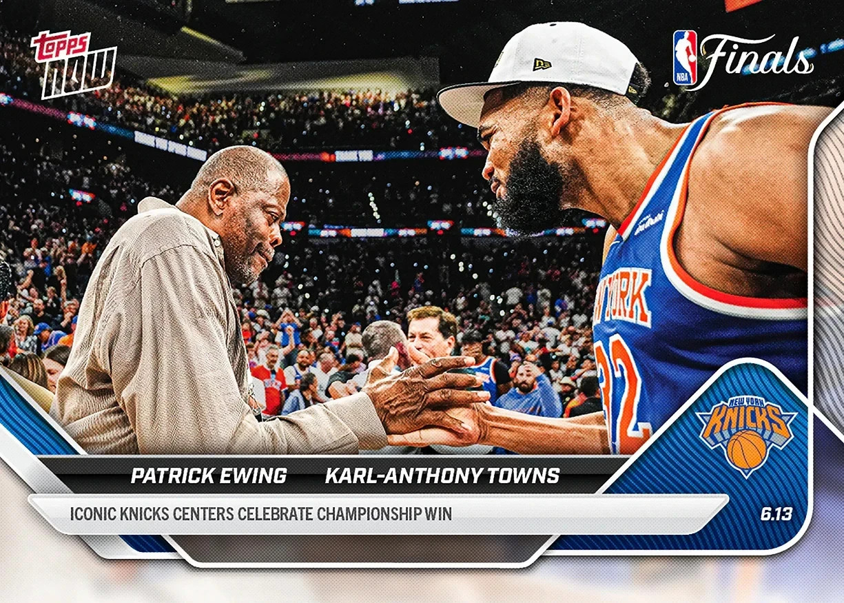 KARL-ANTHONY TOWNS PATRICK EWING 2025-26 NBA Topps NOW #344 Championship IN HAND