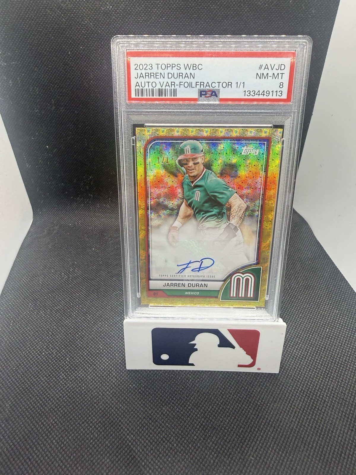 Topps 2023 World Baseball Classic Jarren Duran #AV-JD FoilFractor 1/1 Auto PSA 8