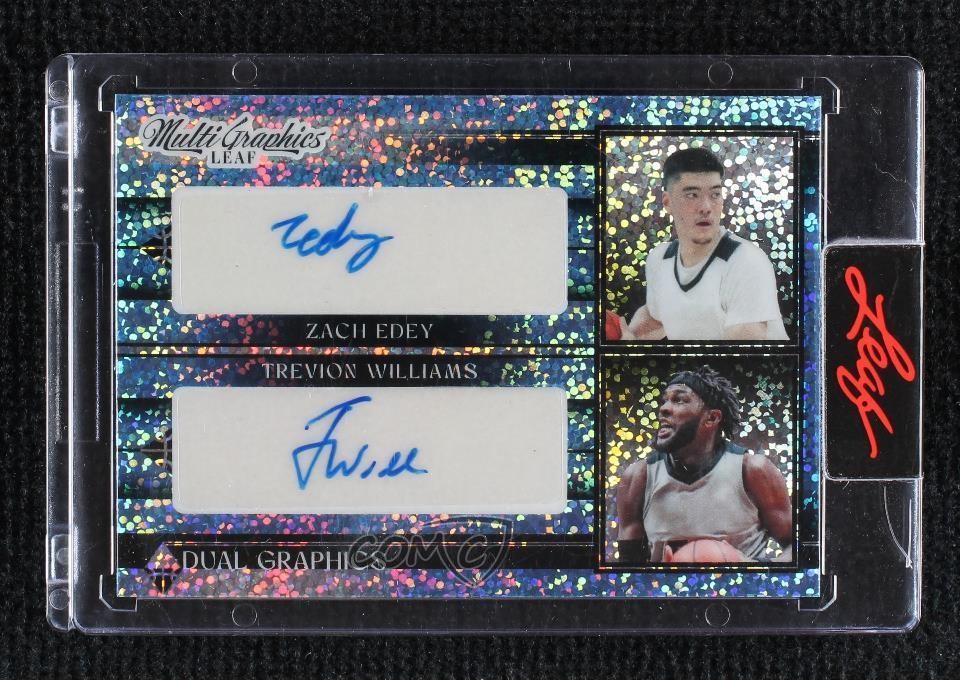 2022-23 Leaf MultiGraphics Light Blue Sparkles 10/10 Zach Edey #DG-22 Auto oh1