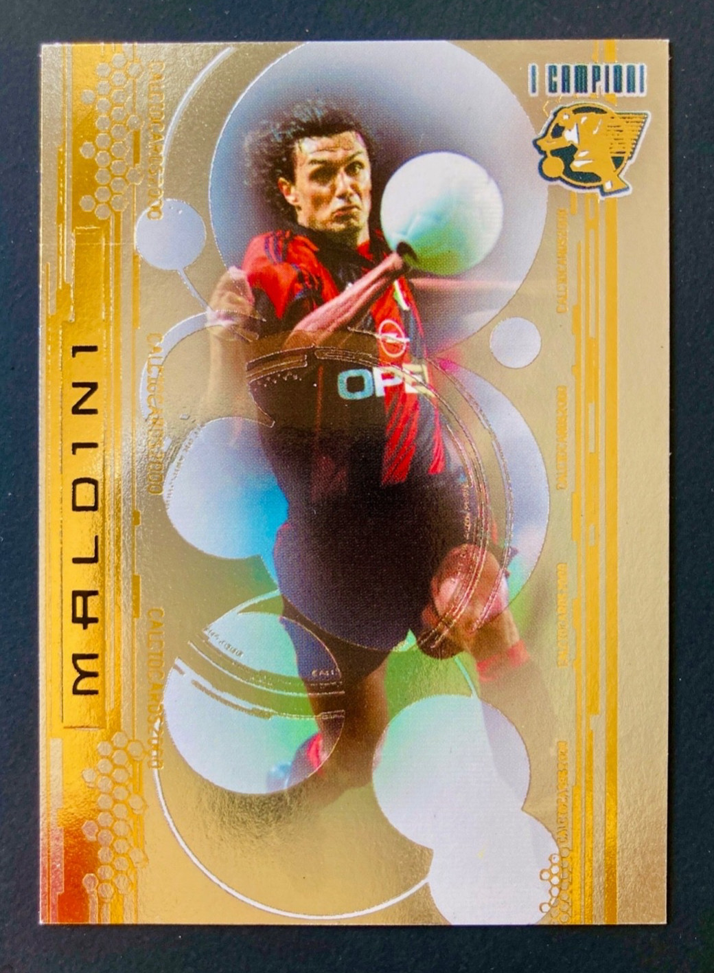 1999-00 Panini Calcio cards 2000 Campioni C10 Paolo Maldini AC Milan foil card