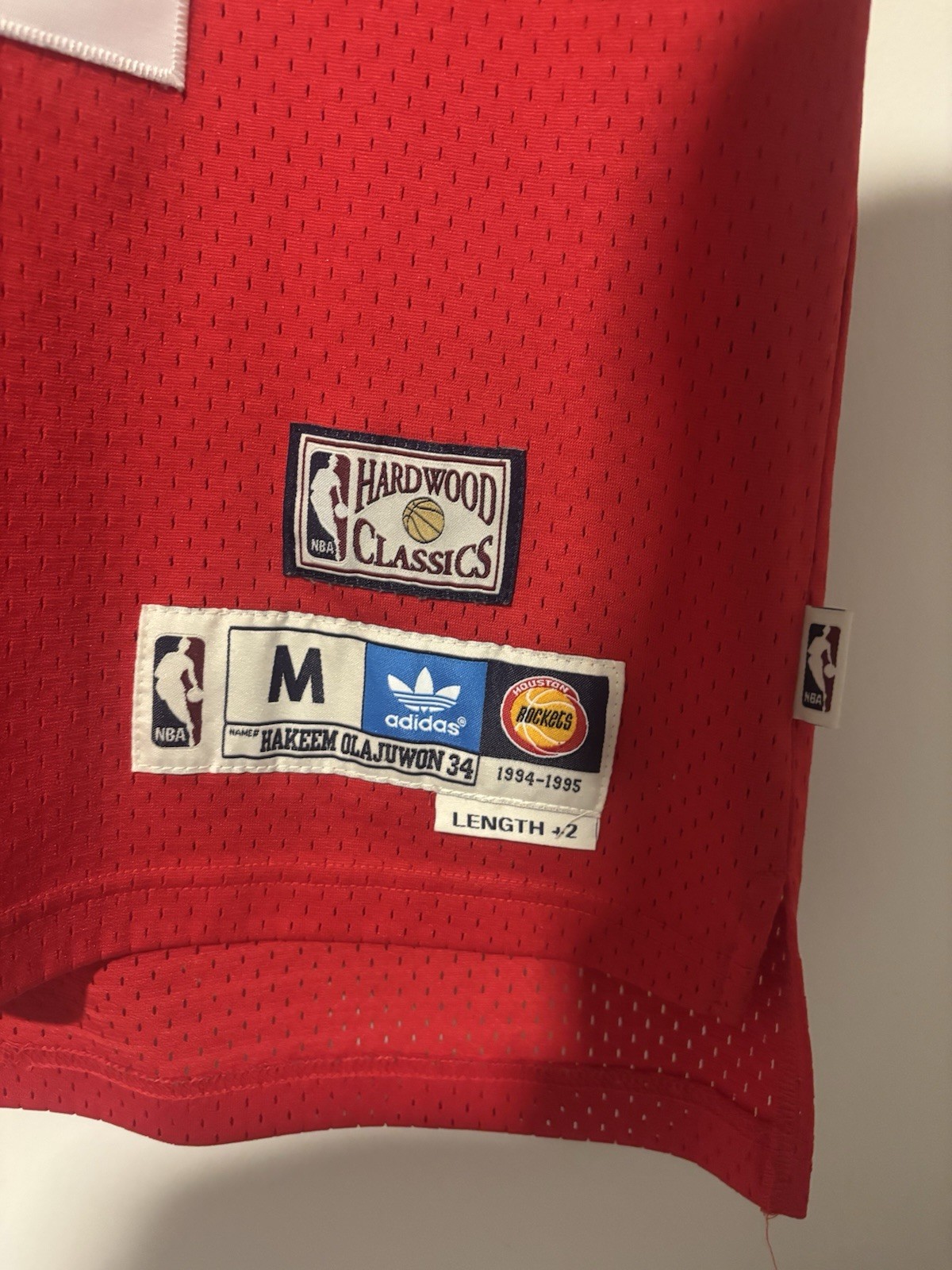 Hakeem Olajuwon Jersey Houston Rockets Adidas Mens M Hardwood Red Swingman NBA