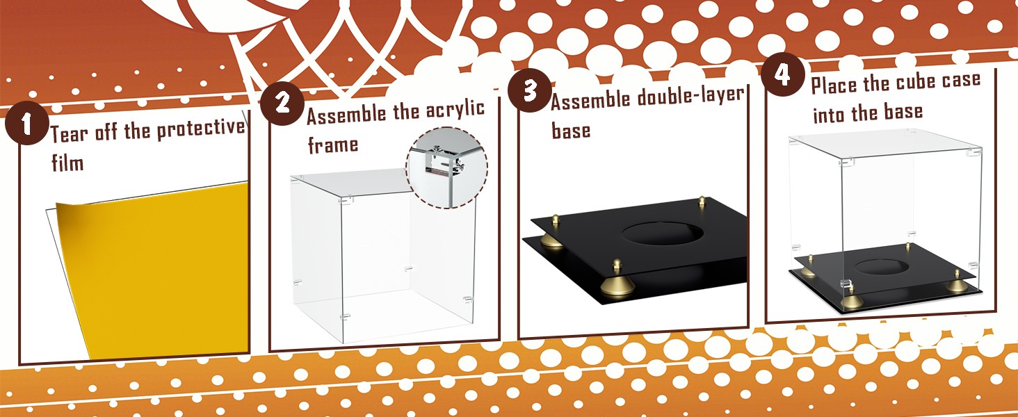 KKU Acrylic Full Size Basketball Display Case Clear Double Tier Black Stand Gift
