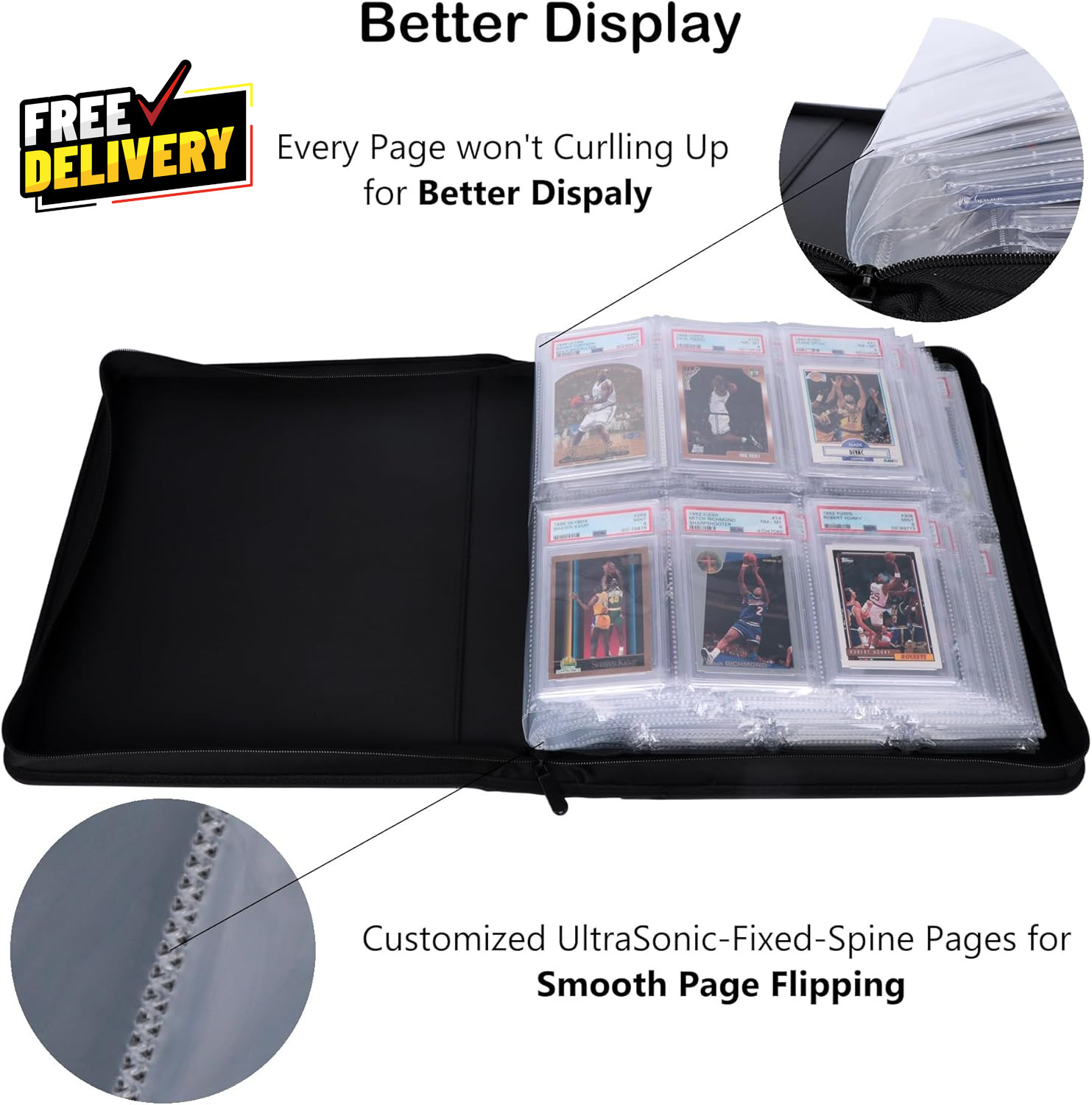 PSA Slab Binder Holds 72 PSA Slabs 6-Pocket Graded Card Binder for PSA CGC CSG..