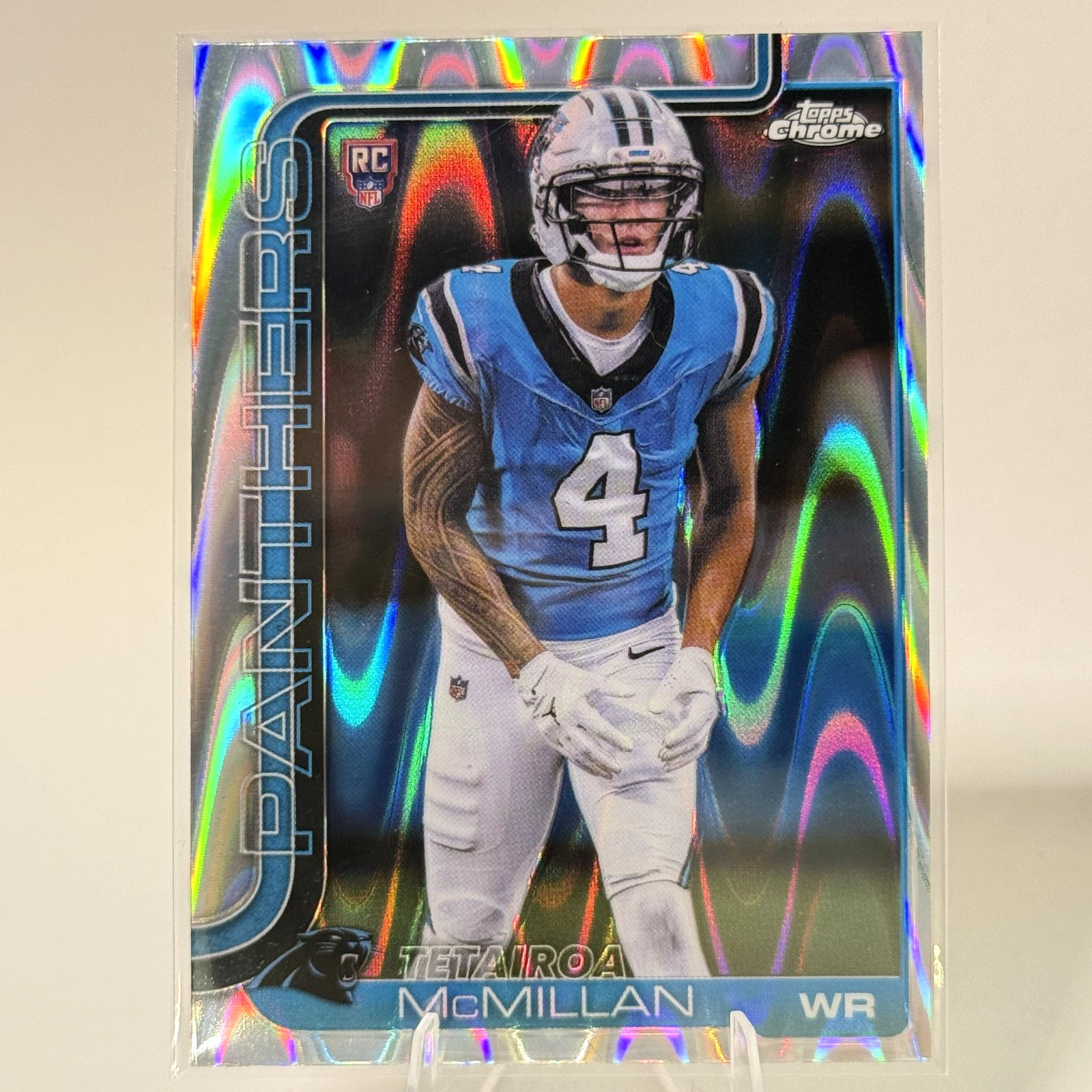 2025 Topps Chrome – Tetairoa McMillan Raywave Refractor – Panthers RC [431]