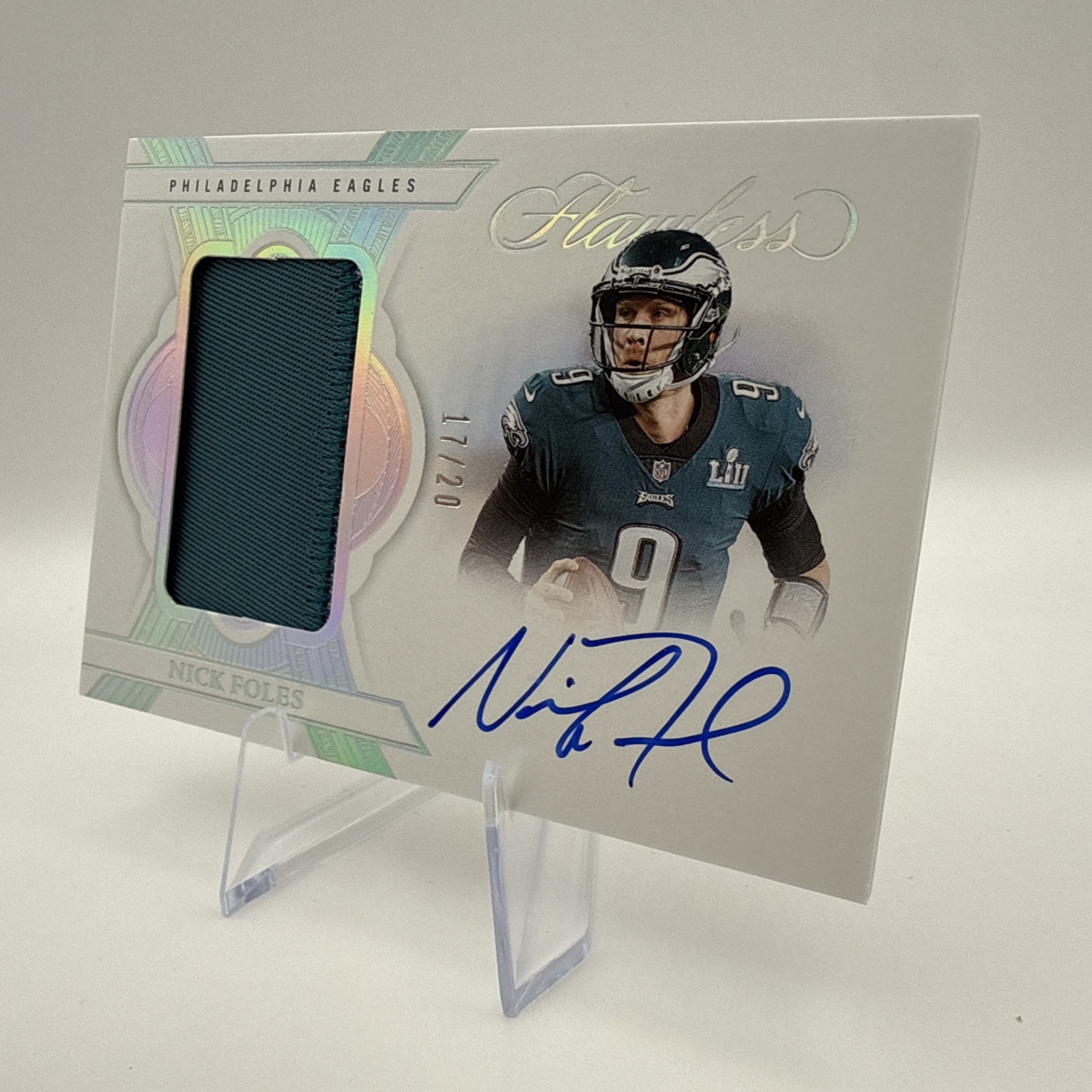 2025 Panini Flawless Nick Foles Patch On Card Auto Silver /20 PA-NFS Eagles