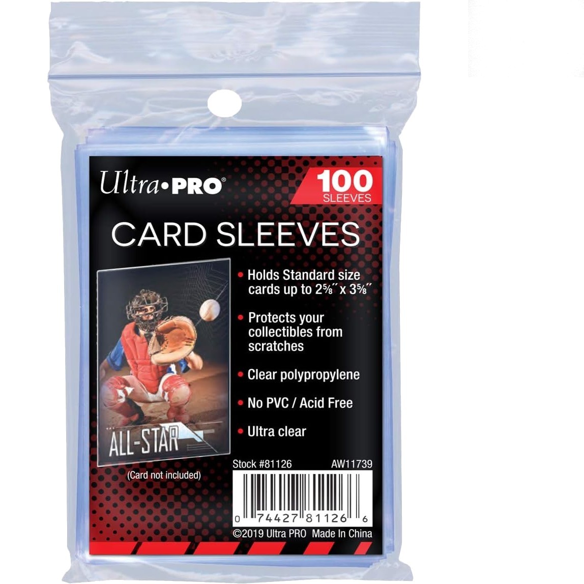 100 Pcs Soft Card Sleeves, 2 5/8 x 3 5/8-Inches Pack of 1 Package may vary