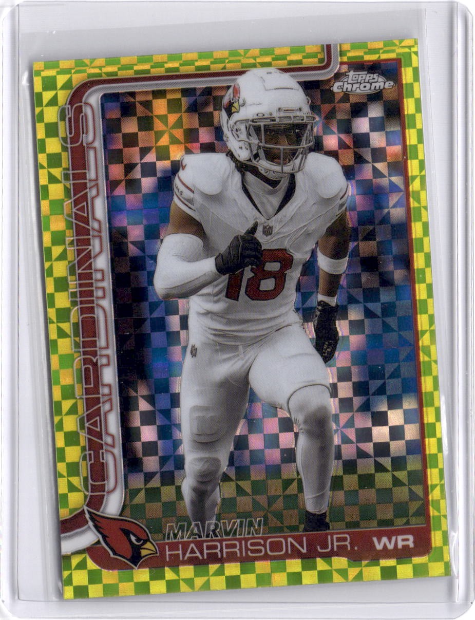 2025 Topps Chrome #1 Marvin Harrison Jr. Lime Green X-Fractor Cardinals