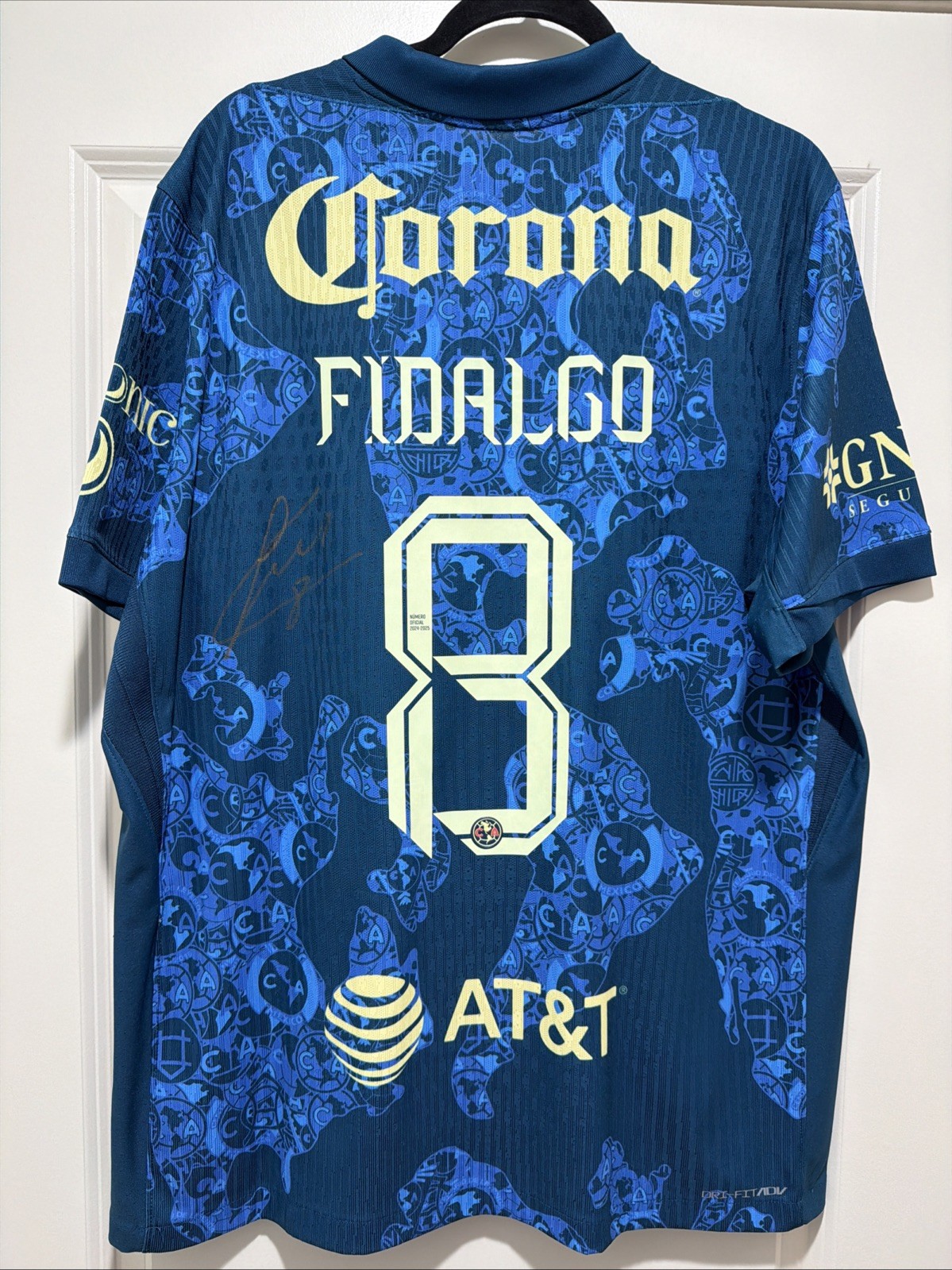 SIGNED Alvaro Fidalgo #8 Mens XL Nike Club America Authentic Away Jersey