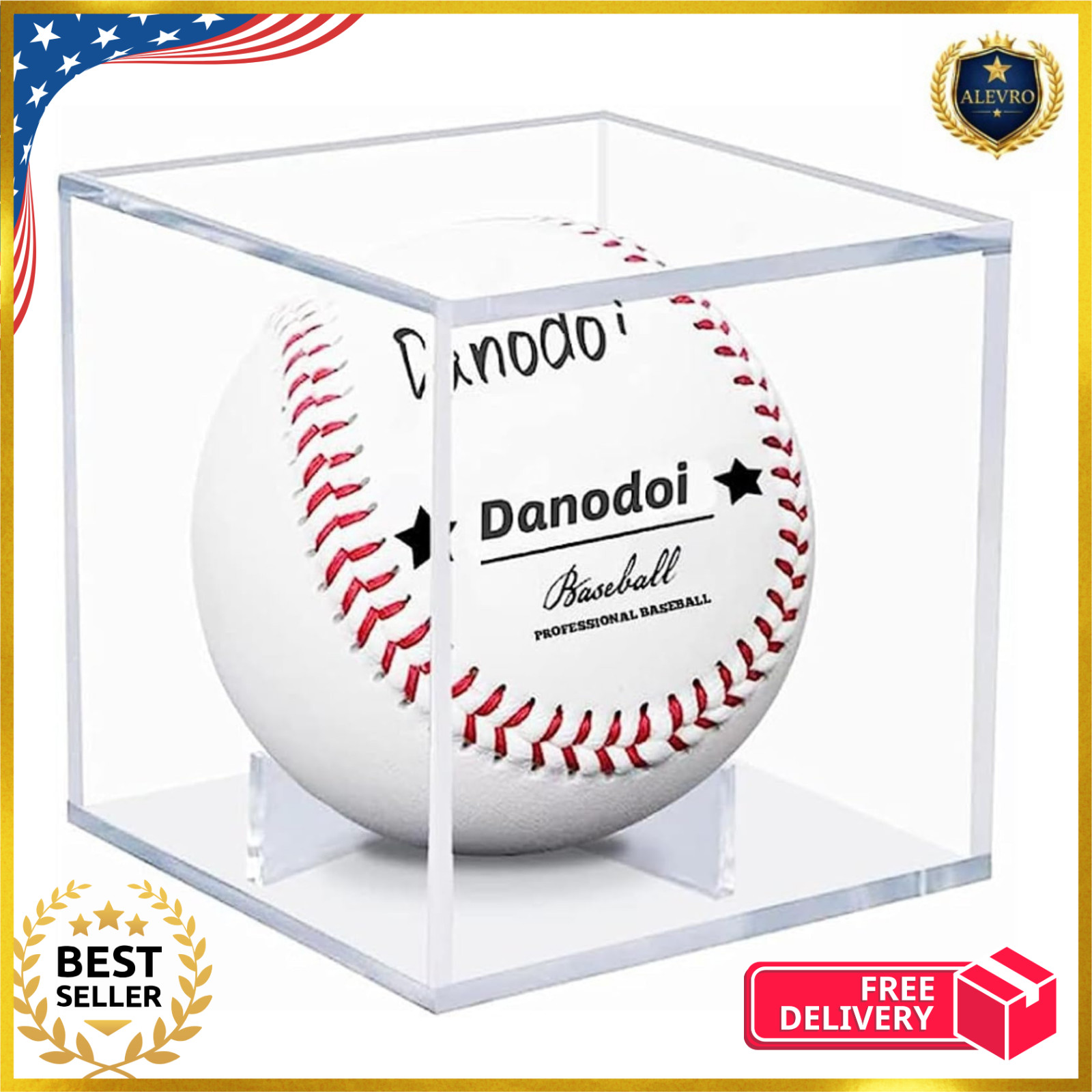Baseball Display Case Uv Protected Acrylic Clear Baseball Holder Square Cube Bal