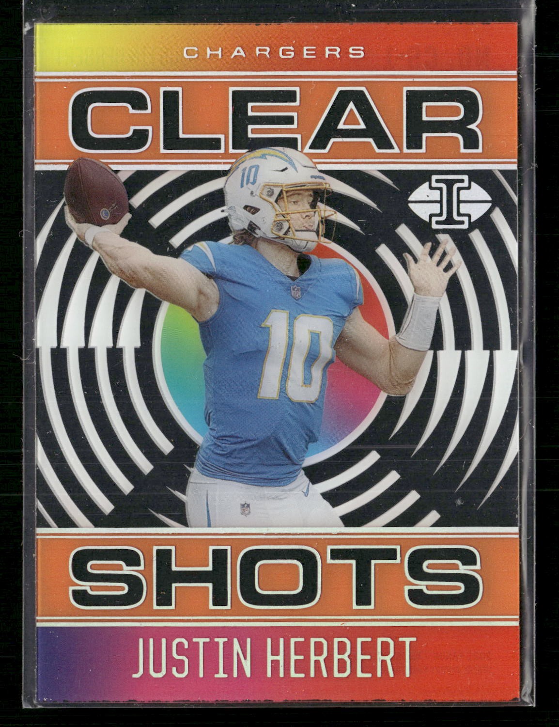 2021 Panini Illusions #CS-1 Justin Herbert Clear Shots Orange