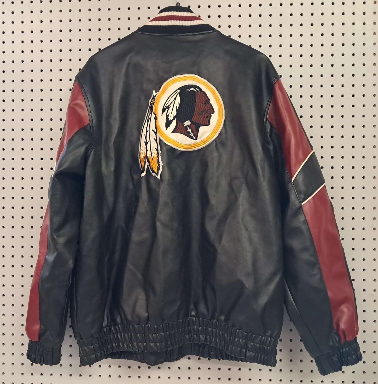 Vintage NFL Washington Redskins GIII PVC Leather Jacket Size XL