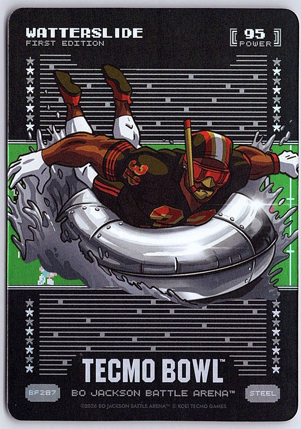 Bo Jax Battle Arena Tecmo Bowl – STEEL Battlefoil Watterslide – Ricky Watters