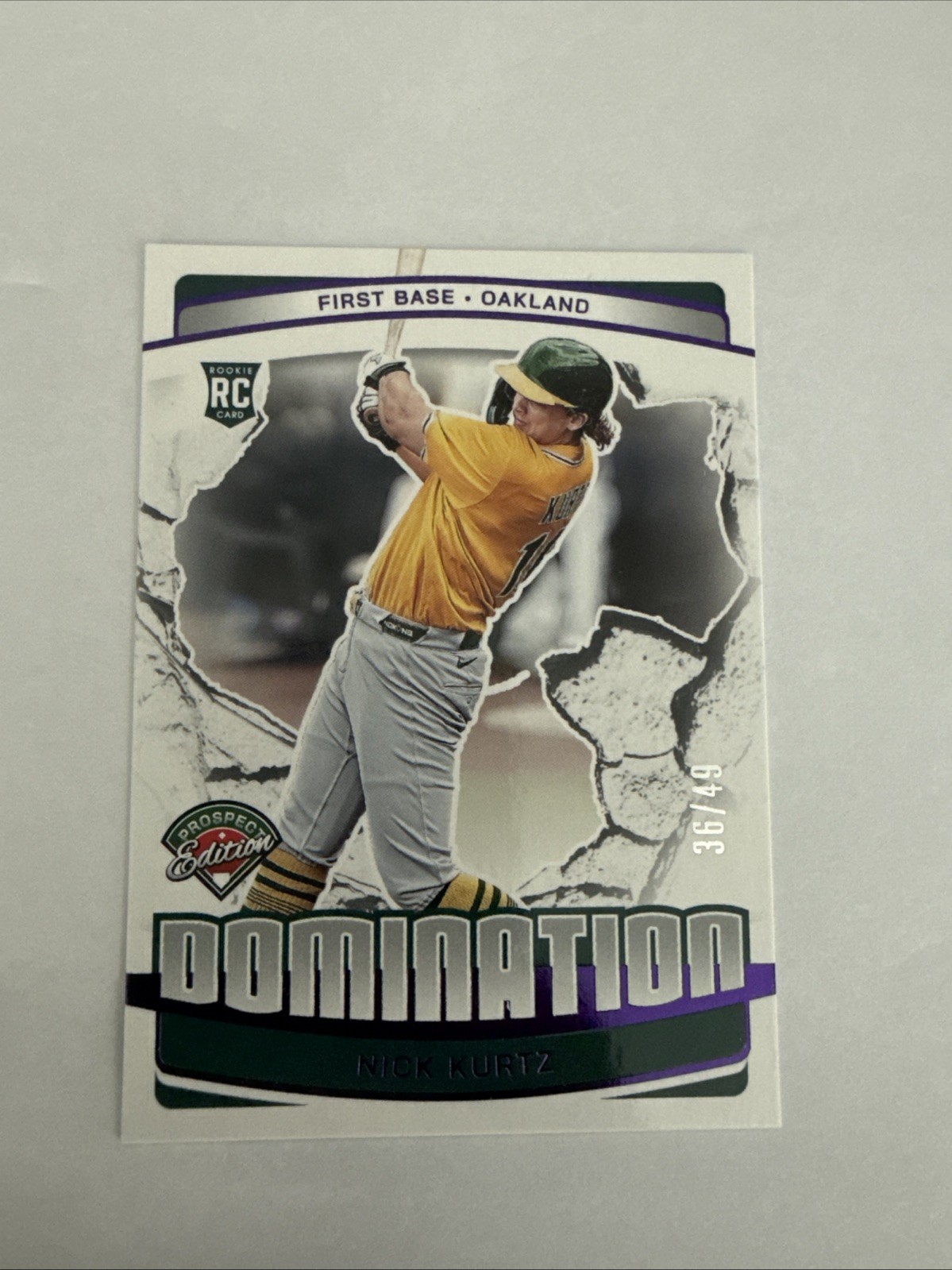 2025 Panini Prospect Edition – Domination Nick Kurtz #19 Purple /49 (RC)