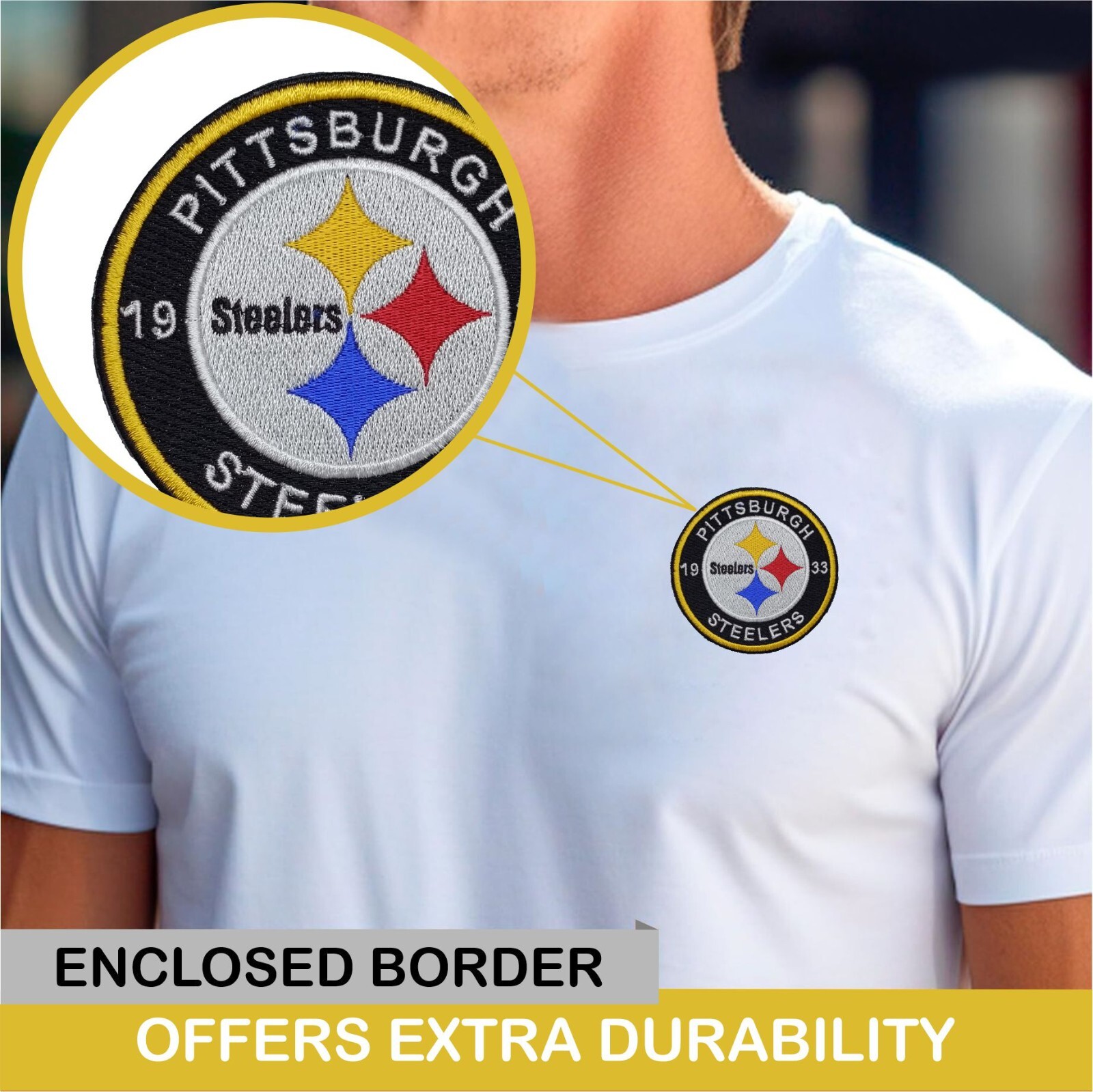 Pittsburgh Steelers NFL Team Logo Iron On Patch – Sew Patch – Embroidered Patch