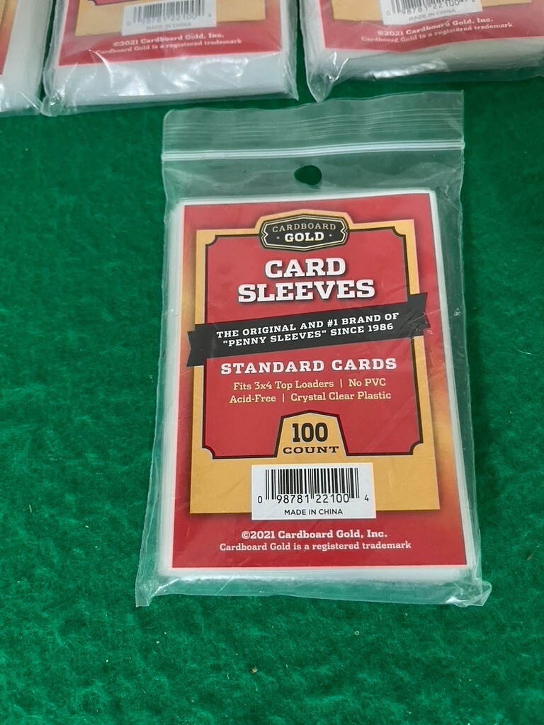 5 Packs – 100 Cardboard Gold Card Soft Sleeves – New in packs LQQK