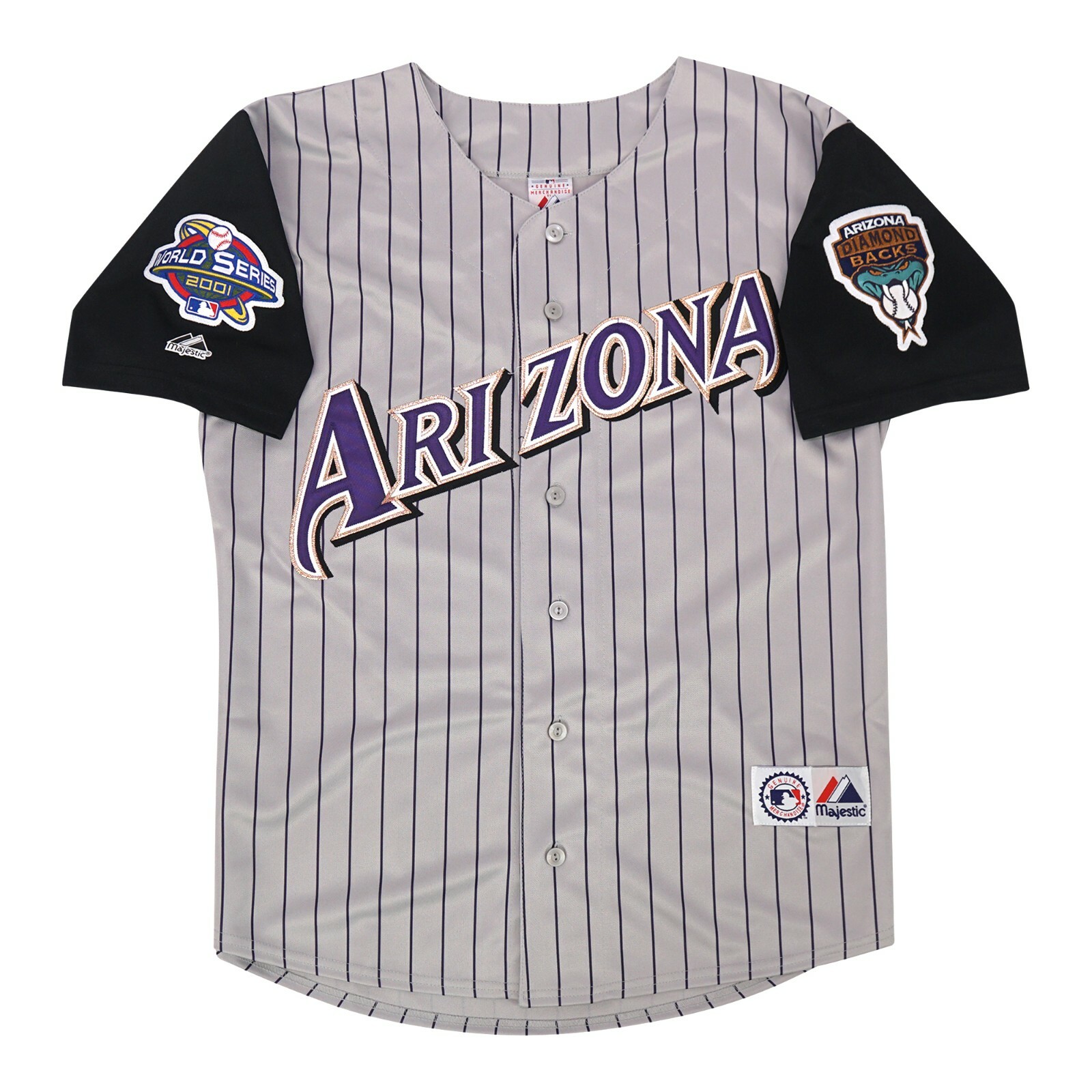 Curt Schilling 2001 Arizona Diamondbacks Grey Road World Series Men’s Jersey