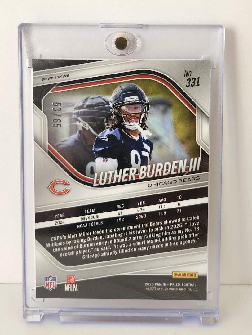 2025 Panini Prizm Football Luther Burden #331 Orange Wave Prizm /65 (RC)