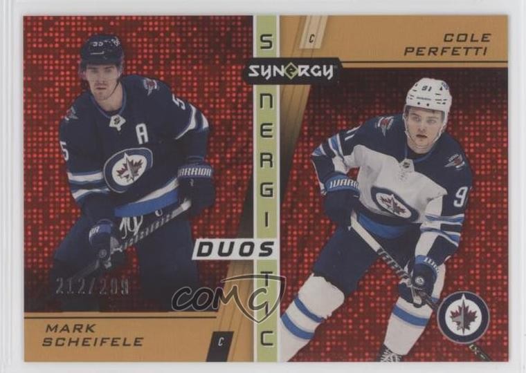 2021 Upper Deck Synergy Red 212/299 Mark Scheifele Cole Perfetti #SD-7 RC 14sr